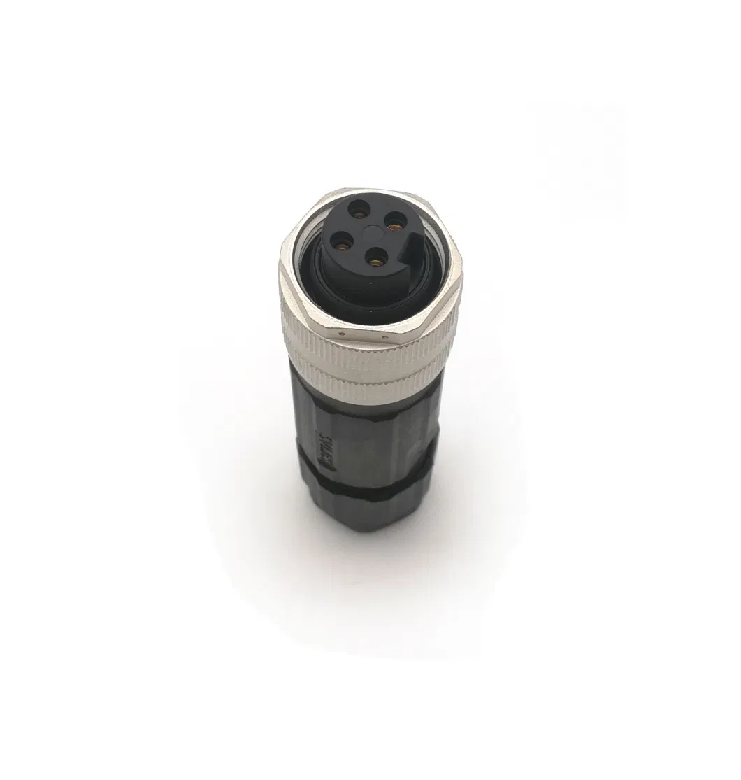 Female Straight Fielded Wireable 7/8&quot; 4 Pin Connector with Screw Terminal