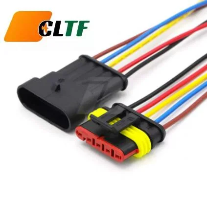 Customized 1-50 Pin Industrial Auto Automotive Battery Solar Electric Shielded Cable Assembly Wiring Wire Harness Male Femal Amphenol Molex AMP Te Jst Connector
