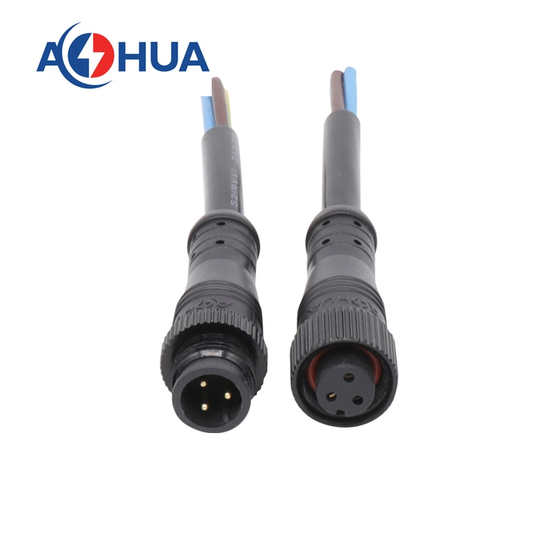 Metal M12 Electrical Male Female 3 Pin Auto Waterproof Connector