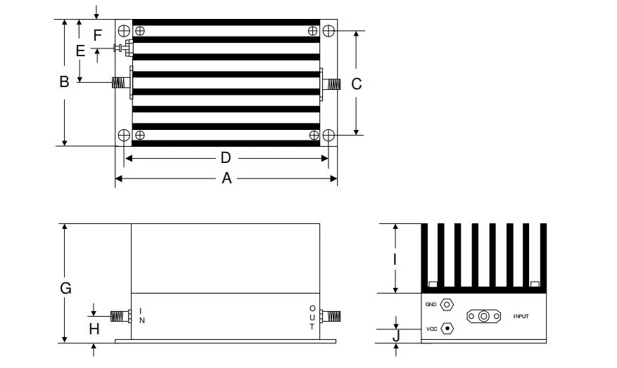 6-9GHz 1W 12V SMA Connector RF Power Amplifier