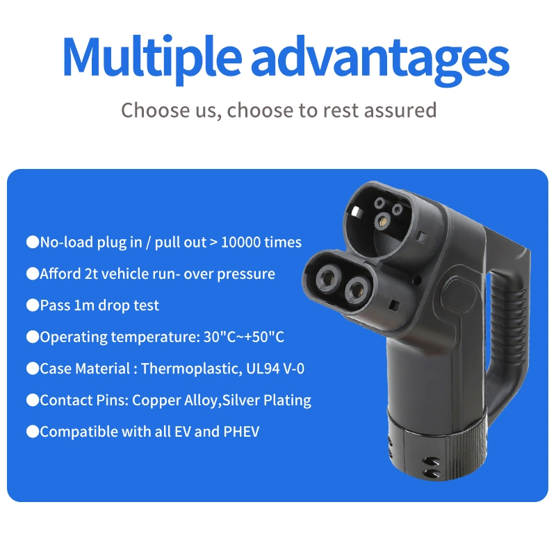 200A DC Fast IEC 62196-3 CCS2 EV Plug Electric Car Charger CCS Type 2 Connector EV Plug with 5m Cable