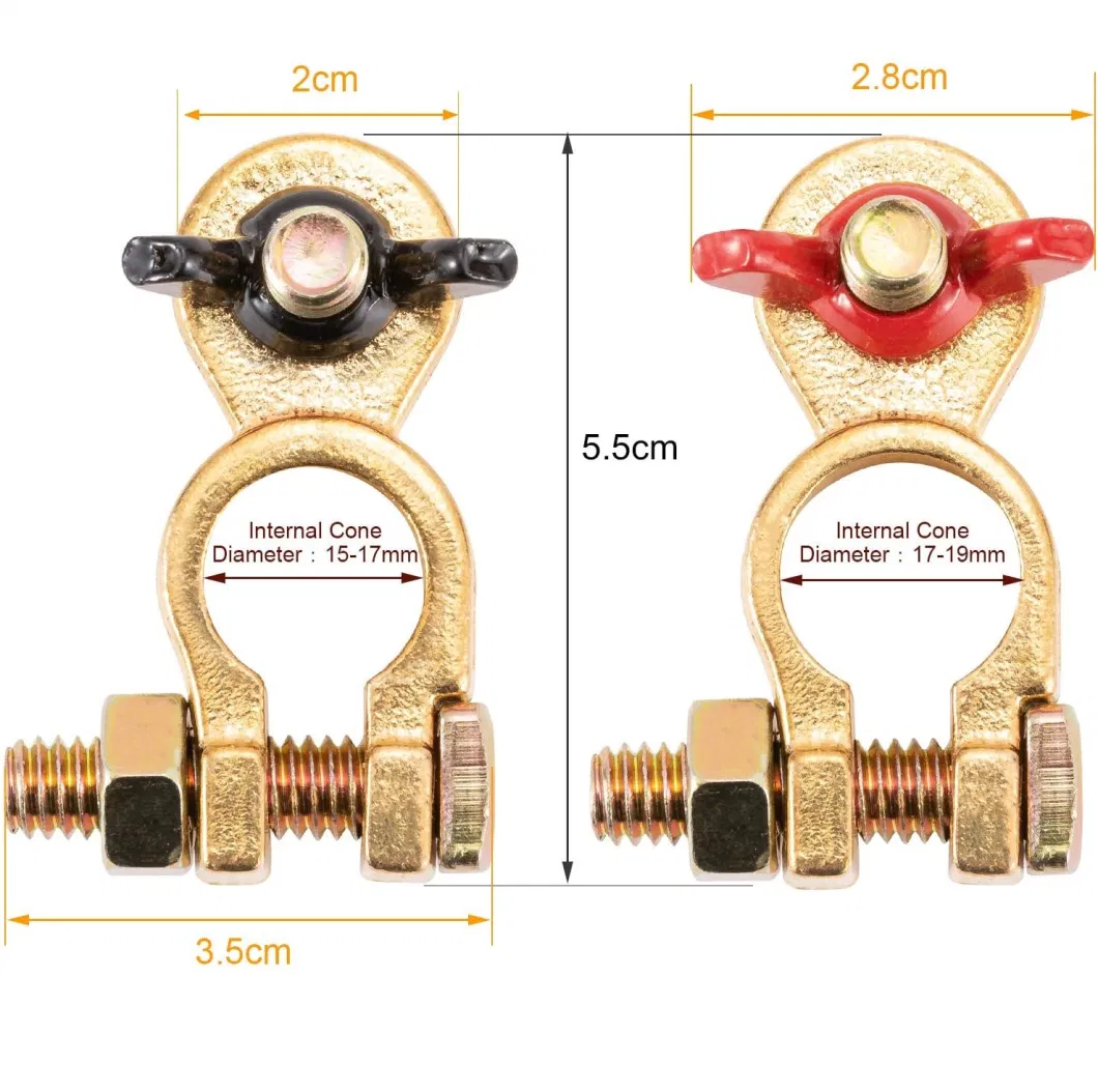 Universal Quick Release Solid Brass Clamps Connectors Car Battery Terminals