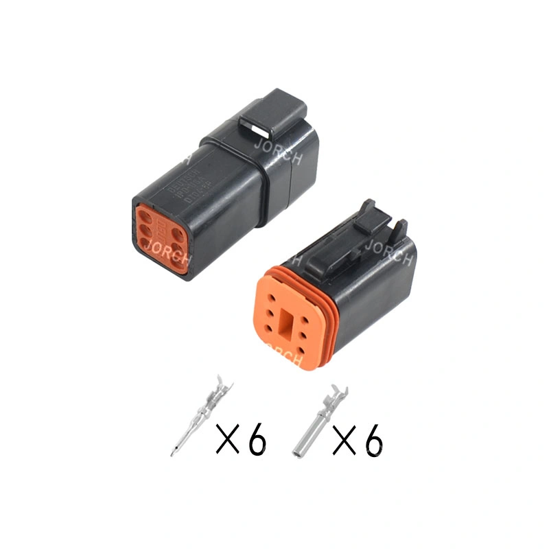 6pin Female and Male Dt Series Electrical Wire Connector High Quality Waterproof Deutsch Auto Connectors Te Connectivity Dt06-6s Dt04-6p