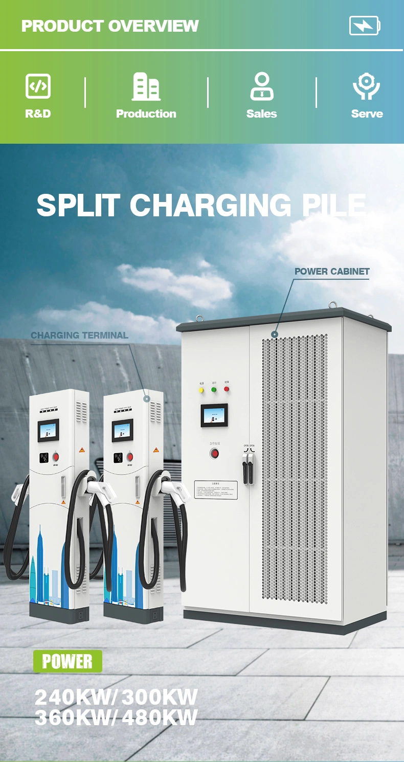 240kw Split Type DC EV Charging Station One Power Cabinet Plus Multiple Charging Terminals