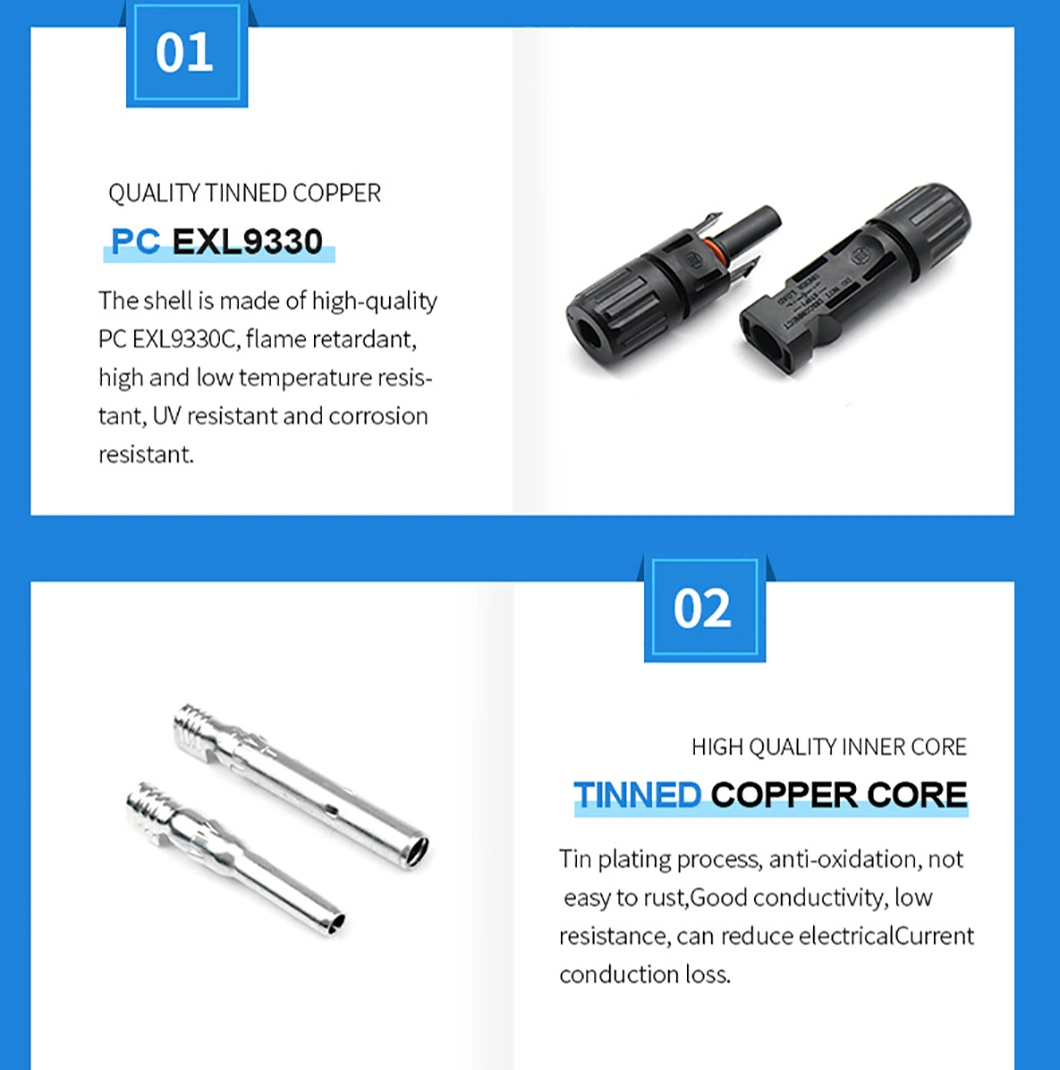 IP67 Waterproof Grade Solar PV Cable Connector PV004-En Mc4 Connector 30A Waterproof From China Manufacturer