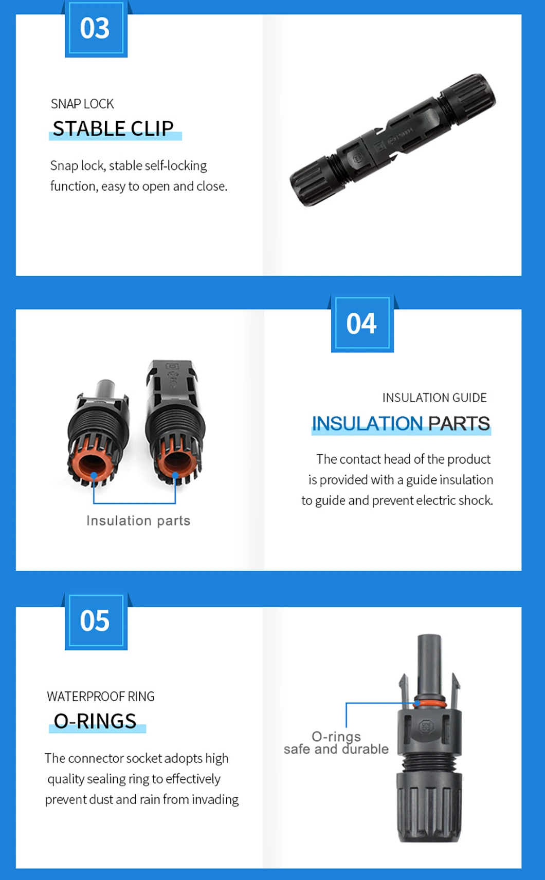 IP67 Waterproof Grade Solar PV Cable Connector PV004-En Mc4 Connector 30A Waterproof From China Manufacturer