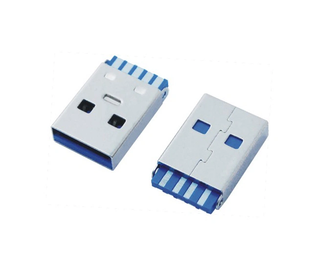 China USB Connector Af 90 Side Entry Type Three Legs