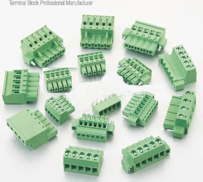 3.5mm 4 Pin Green Angle Pluggable Terminal Block Connector Screw Type