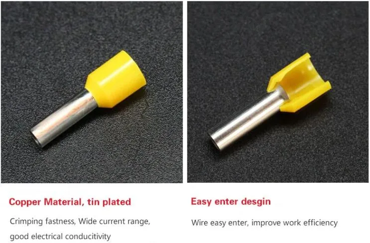 German Standard Single Entry Bootlace Ferrules Cord End Terminals