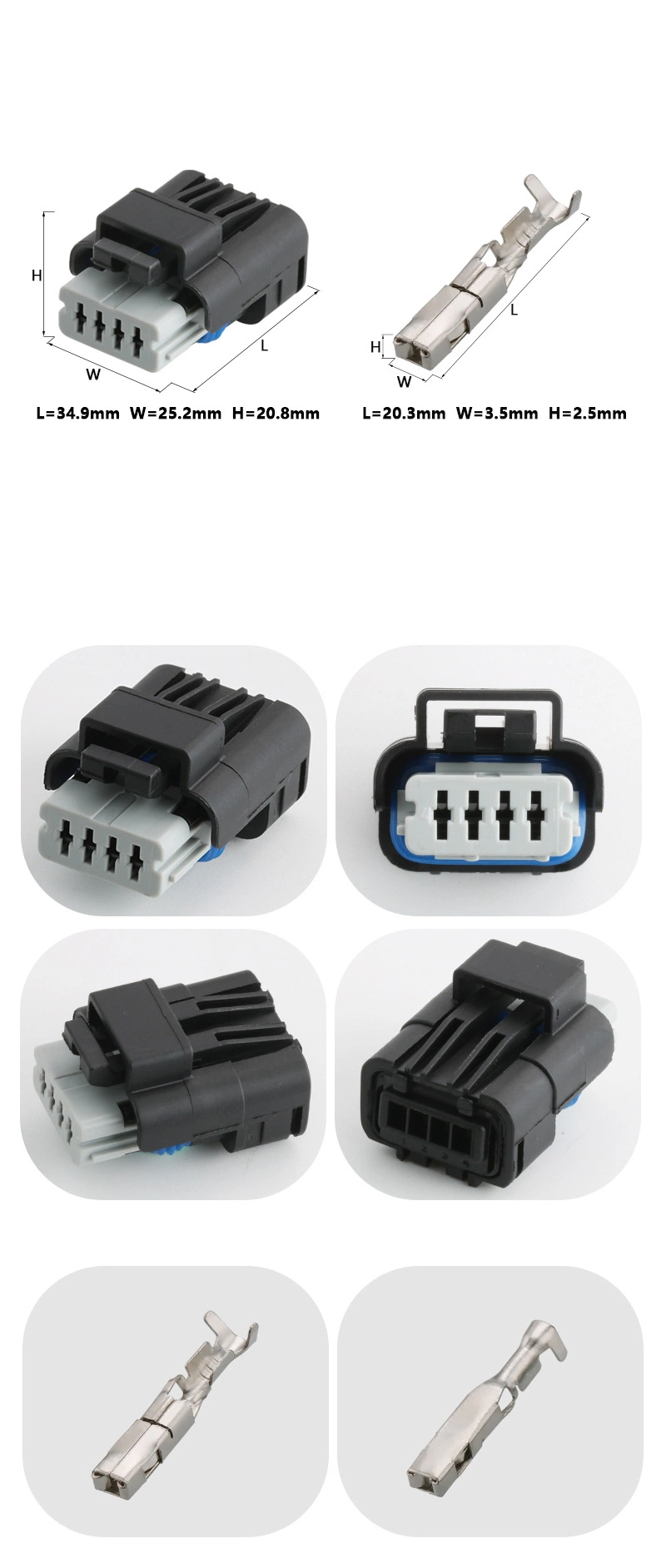 4p Car Connector 211PC042s4021 Is Suitable for Reversing Camera Pressure Sensor Plug Can Be Equipped with Cable Wiring Harness