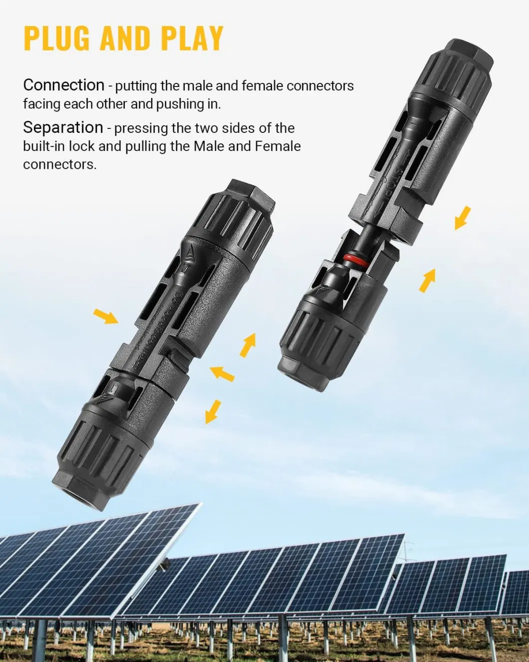 Waterproof Mc4 Connector Solar PV Photovoltaic Connector IP67 IP68 for Solar Energy System