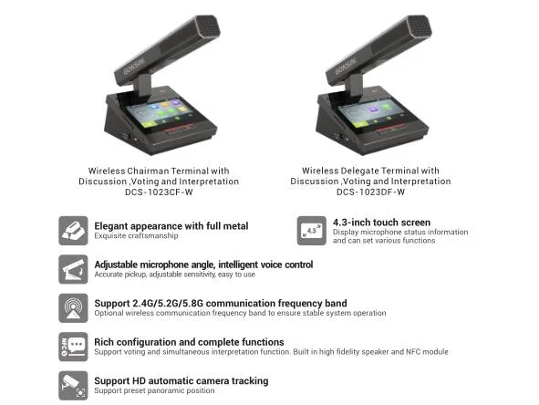 Wireless Discussion Terminal with Voting and Interpretation