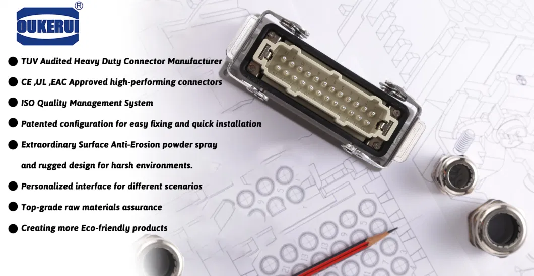 Modular Multipole Connector Compliant with Harting Category Ranges with a Wide Application in Automatic Control