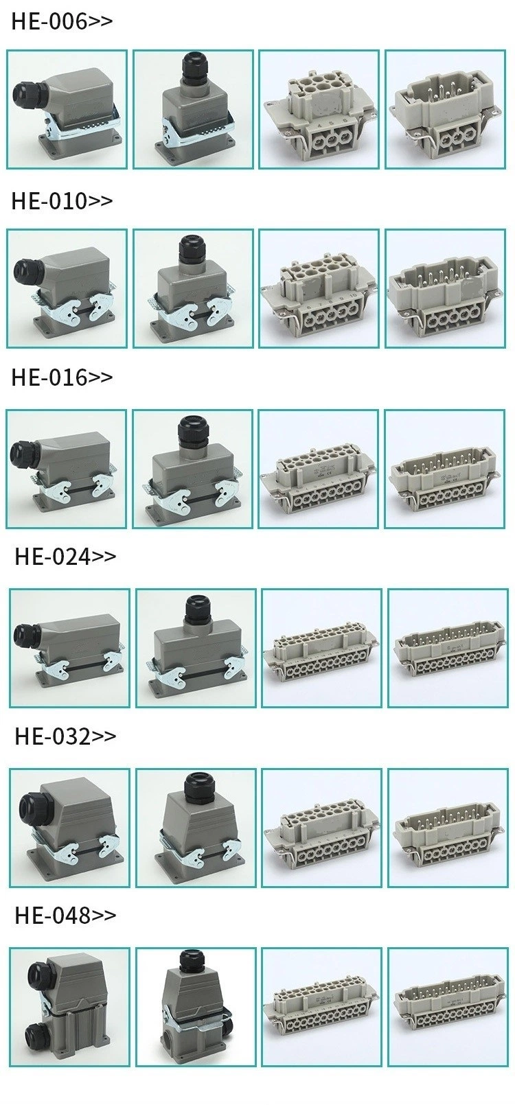 Hdc-He-48 Waterproof Electrical 48 Pins Wire Cable Electrial Cranes Connectors