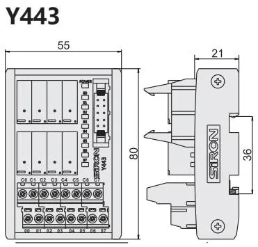 Siron Y443 PLC Relay Board 8 Pin IDC Horn Adapter Terminal Block Adapter Board