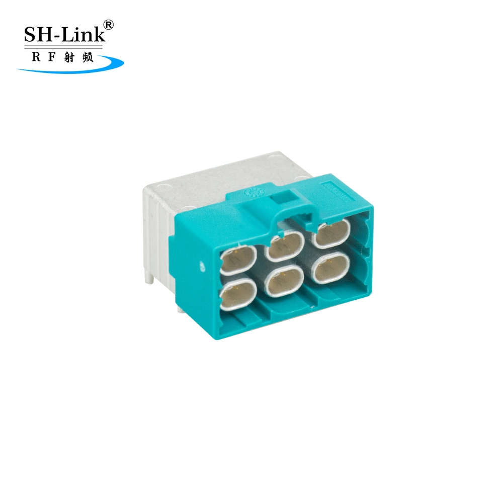 Car Connector Automotive Ethernet Z Code Waterblue 6 Pin Male with PCB
