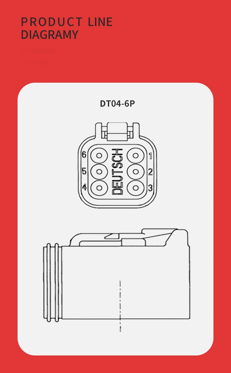 Deutsch Dt06-6s Automobile Connector Waterproof Connector Male and Female Butt Terminal Wiring Harness Plug-in Plug