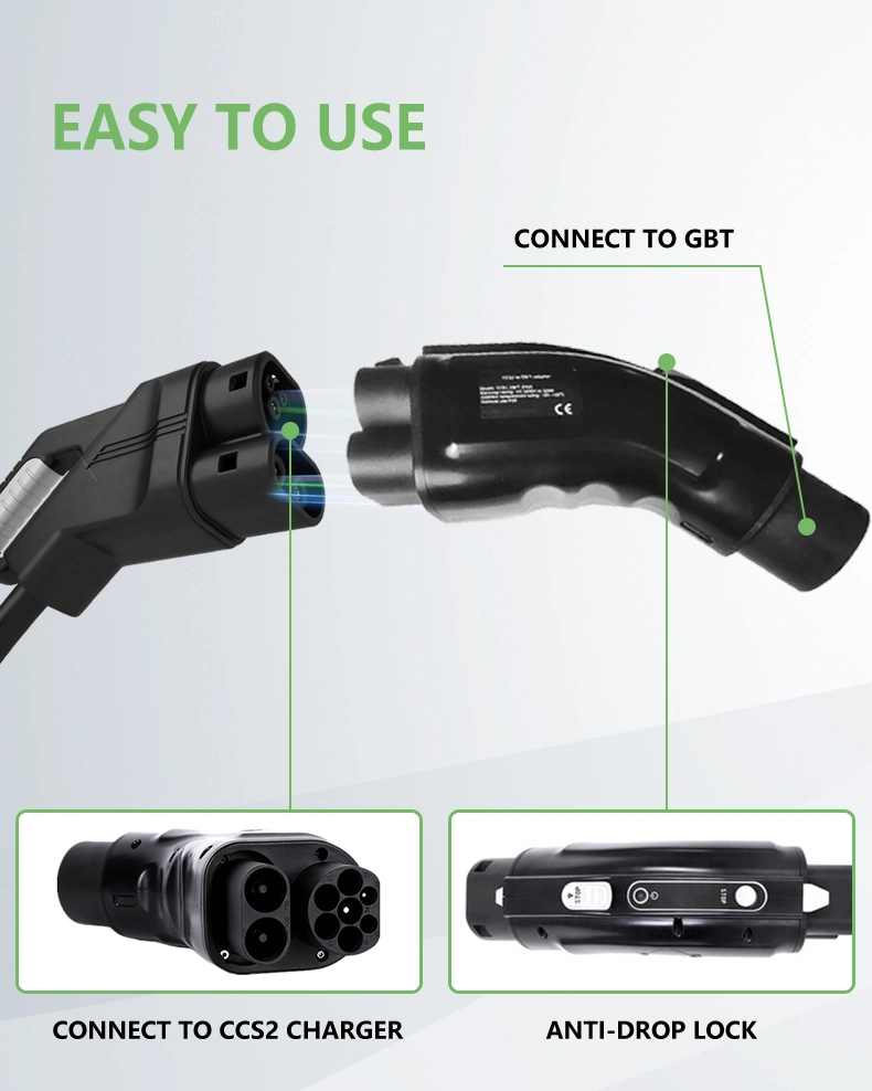 250A Electric Vehicle Gbt DC Fast Charging Adapter CCS 2 to GB/T Charging Station EV Car Charger Connector