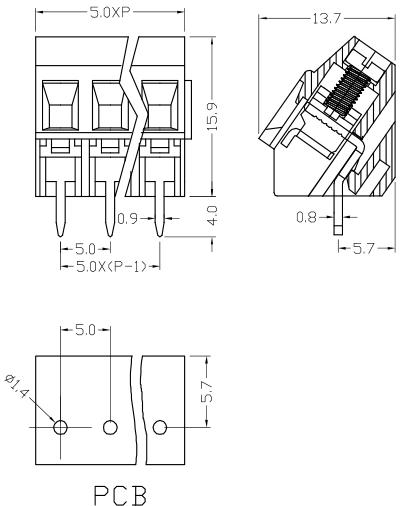 45 Degree Automotive Insulated Terminal Block Connectors Xy103