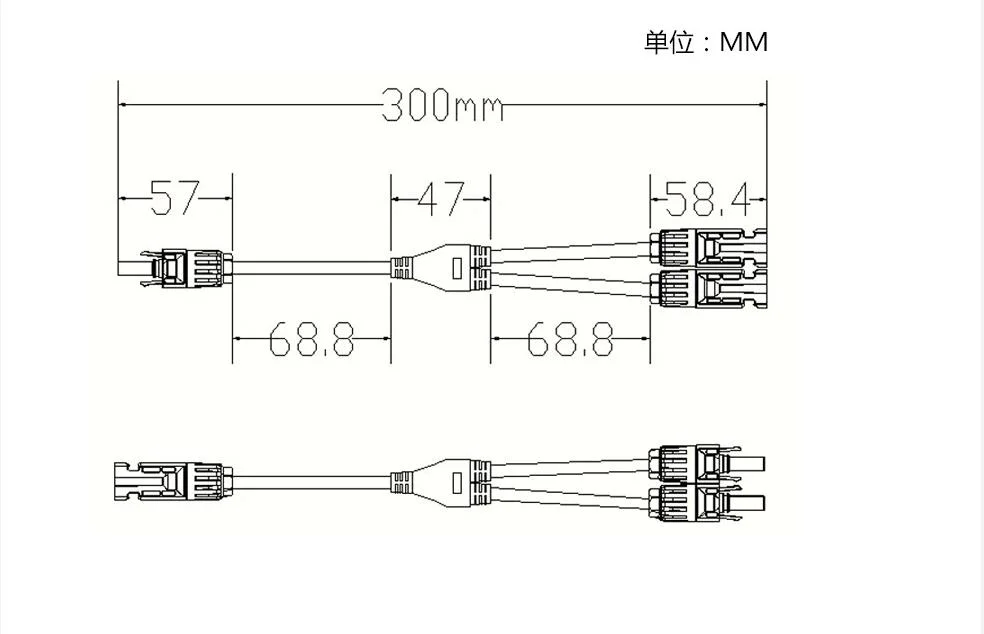 Y Type Solar Mc4 Energy System Connector PV Solar Connector