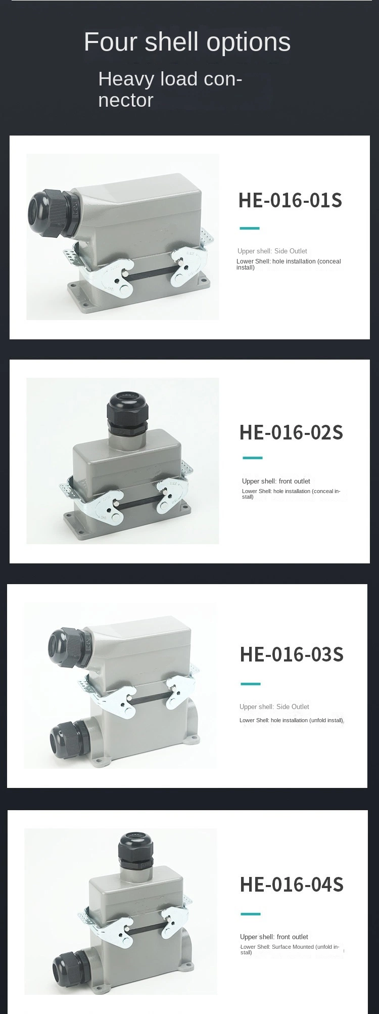 Hdc-He-48 Waterproof Electrical 48 Pins Wire Cable Electrial Cranes Connectors
