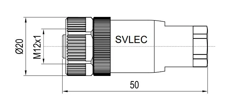 Automotive Vehicle M12 Male Pin Connectors for Communication Cable Terminal Connection