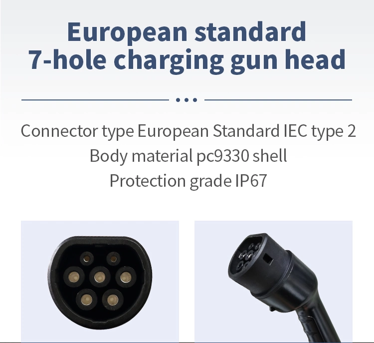 Home Car Charging Station Type 2 EV Cable Evse 16A 1 Phase 3.5kw T2-T2 IEC 62196 EV Charging Extension Cable Plug Connector