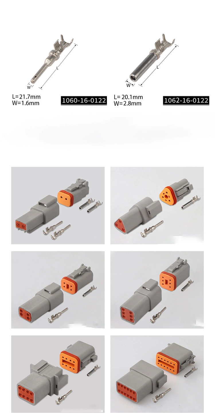 Manufacturer of Automotive Connectors and Wiring Harnesses High Quality Deutsch 2p Dt04 Dt06 Plug 2 3 4 6 8 12 Pin Male and Female Waterproof