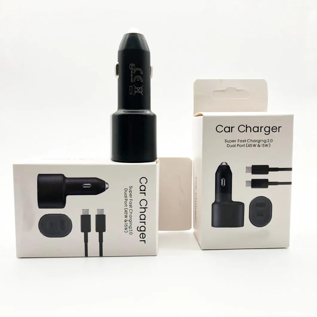 Orginal Travel Car Charger Portable USB C and USB Connector for Samsung S23 S20 S10 S9 Type C to C Cable