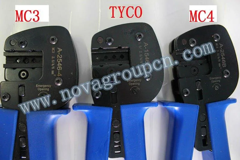 Mc3 Mc4 Tyco Solar Connector Crimping Tool Plier for Solar Energy System Home Solar Power System Solar Tool Kit Nova Yueqing OEM