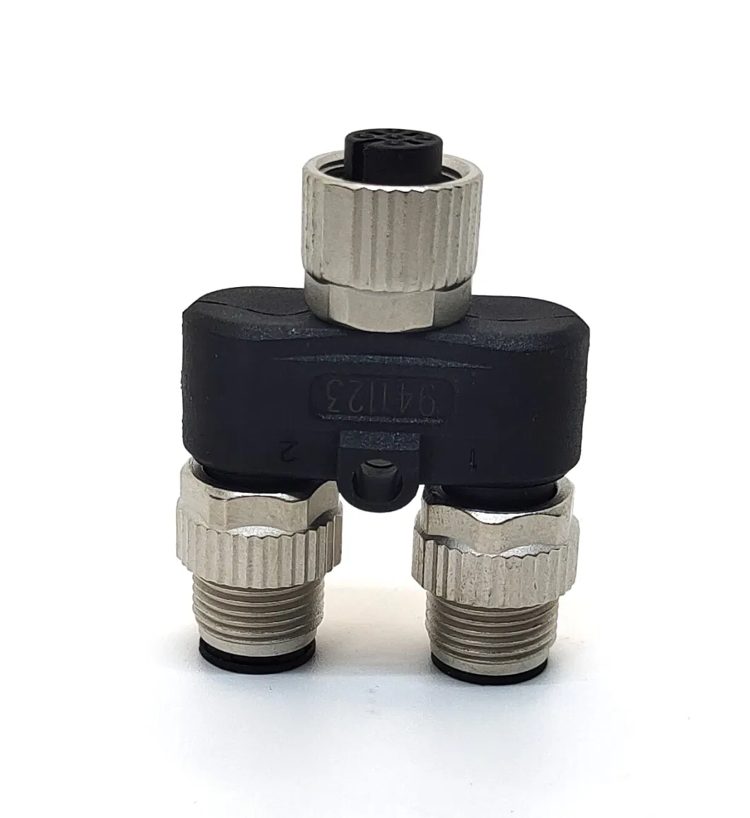 Y Type 5pin M12 Connector Female to Males Splitter Connector