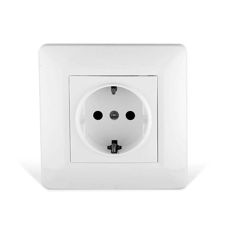 Flush Wall Mounted 16A EU Standard PC Plastic Material Economic 86 Type German Schuko 2 Pin Electric Wall Socket