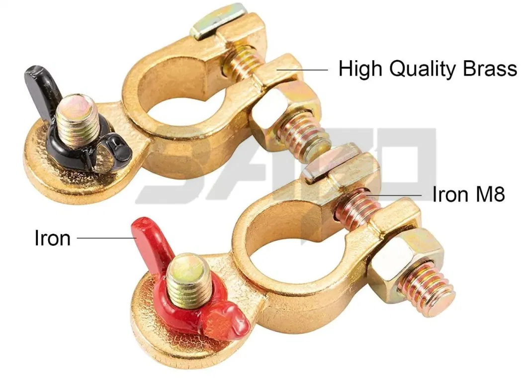 Brass and Copper Battery Terminals Connector Positive &amp; Negative Gender Car Battery Terminals