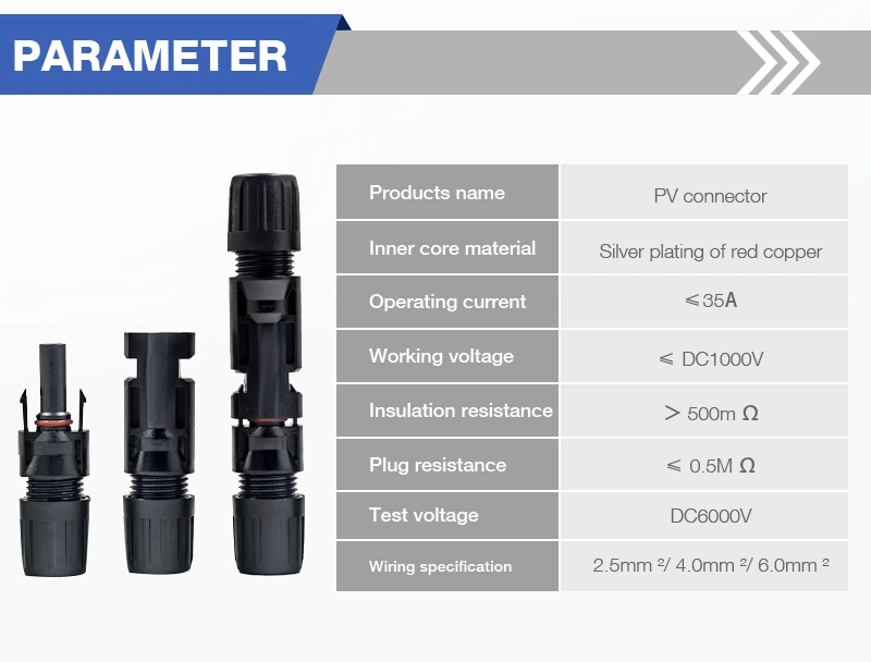 Cnpnji Custom or Standard China Wholesale Waterproof PV Solar Cable Male Female 2 3 4 in 1 Type Y Branch Mc 4 Solar Connector