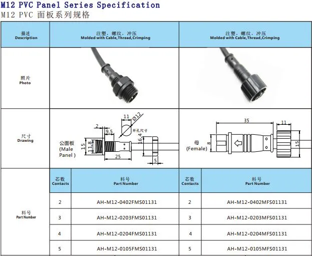 Automotive Wire Male and Female Plastic IP65 Waterproof Battery Connector