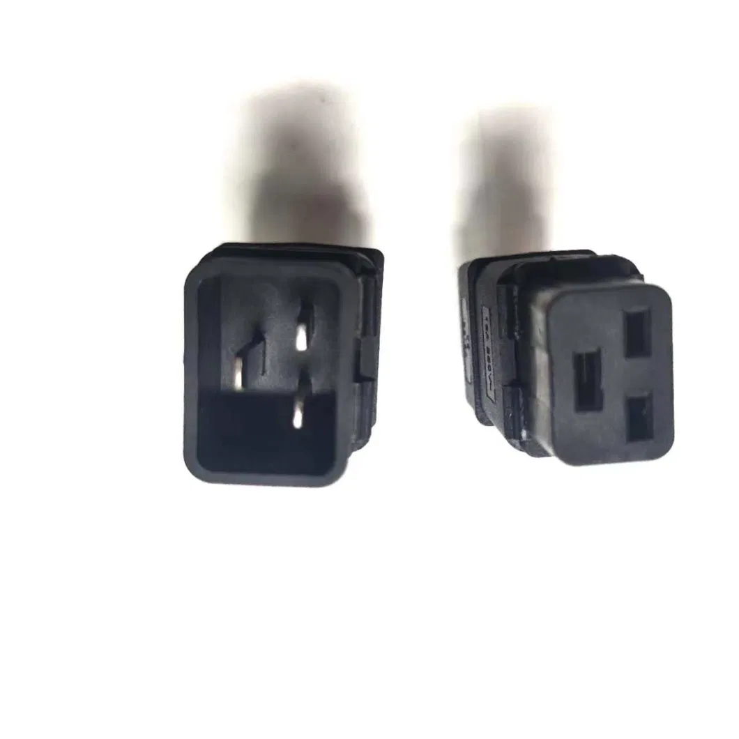 C19 C20 Cable Mount IEC Connector Socket, 16A, 250 V 2pack (C19 Female Plug) C19 Connectors and C20 Inlets
