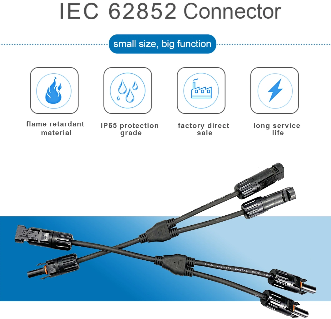 Waterproof Pi67 PV004-2t1 1000V DC PV Branch Solar Connector DC 1000V 30A PV Y Type 1 to 3 Branch Connectors Solar Panel Mc4 Cable Connector From China Factory