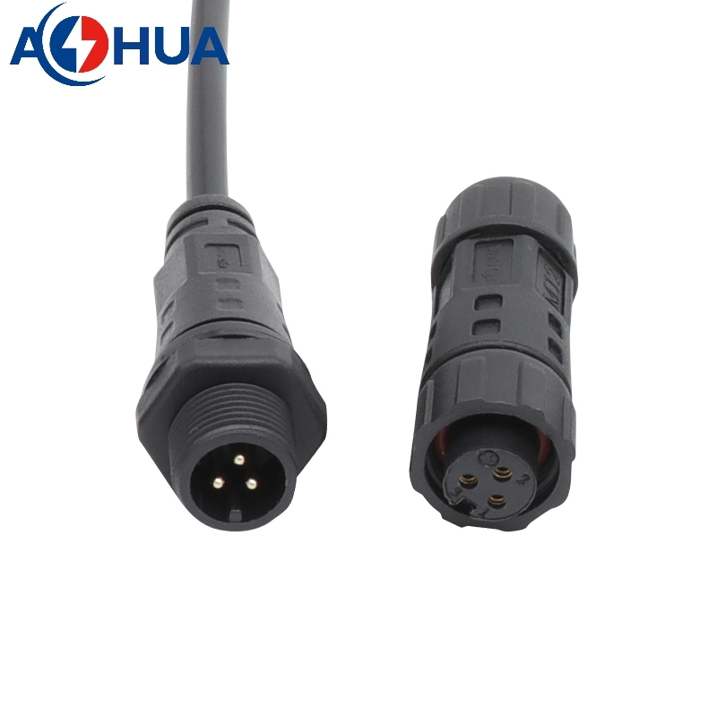 M12 2 Pin IP65 Car Electrical Male Panel Mount Female in Line Connector