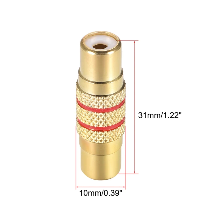 RCA Coupler Adaptor Female to Female Audio Video RCA Connector for S/Pdif Subwoofer Phono Amplifier