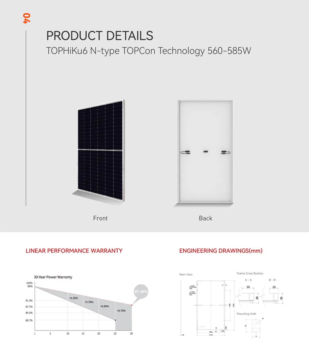 Canadian Solar N-Type Double-Glass Solar Panels 580W 575W 570W Topcon Modules Mc4 Connector with 30 Years Warranty