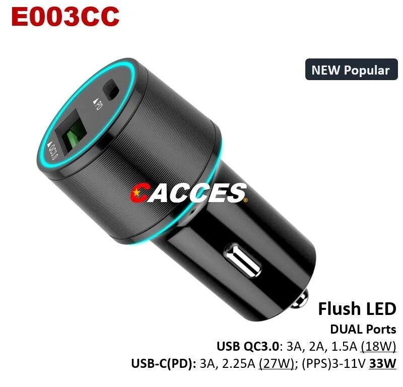 Fast Charge QC3.0+Pd/Typec Car Charger for Phone Charge USB Car Charger, Car Charger Adapter Car Socket for Iphones Samsung Huawei Pixel iPad Laptops Airpod LG