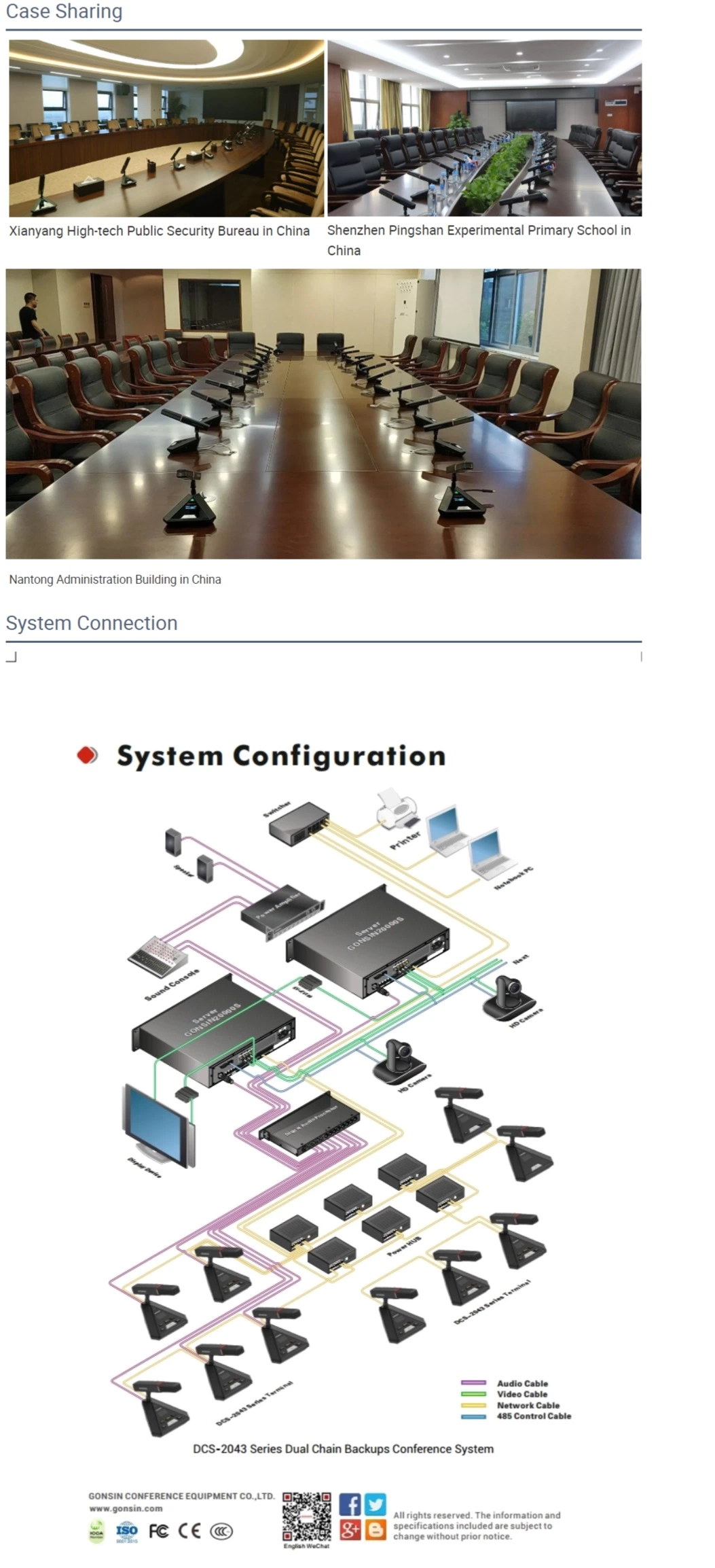 Professional Conference Microphone System Audio Conference System Wired Microphone Discussion and Interpretation Terminal