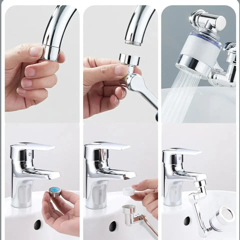 Factory Direct Sale Swivel Ball Joint 1080 Rotation Kitchen Faucet Tap Adapter Aerator Spout Shower Head Filter Nozzle Connector