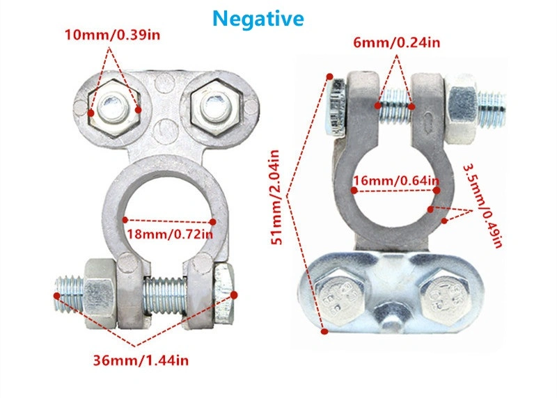 Negative Lead Heavy Duty Top Post Battery Cable Clamp Car Battery Terminal Connectors