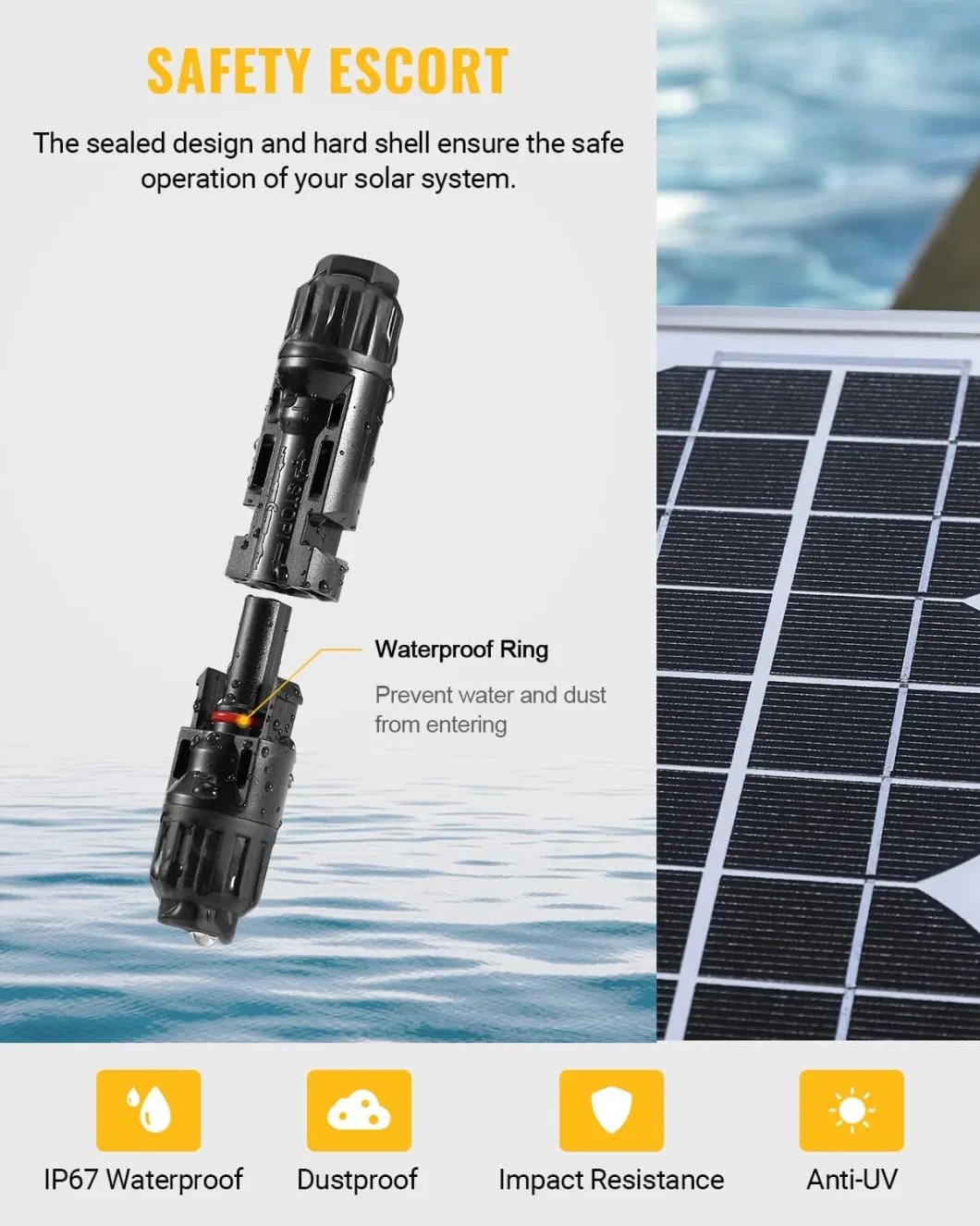 Waterproof Mc4 Connector Solar PV Photovoltaic Connector IP67 IP68 for Solar Energy System