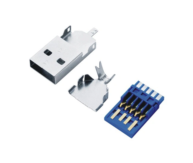 China USB Connector Af 90 Side Entry Type Three Legs