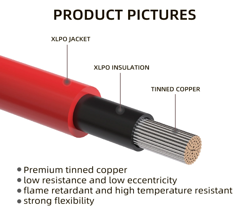 PV Panel Battery Terminal Connector Solar Panel Energy Extension Cable Solar Cable