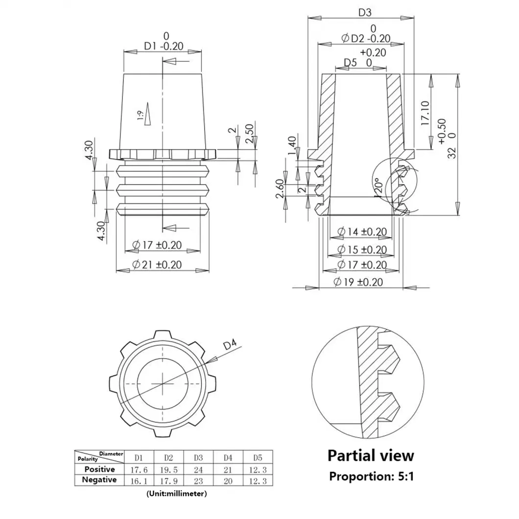 Car Battery Terminal Lead Bushing Connector Cold Forged Lead Terminal