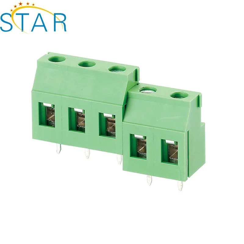 3.5mm 4 Pin Green Angle Pluggable Terminal Block Connector Screw Type