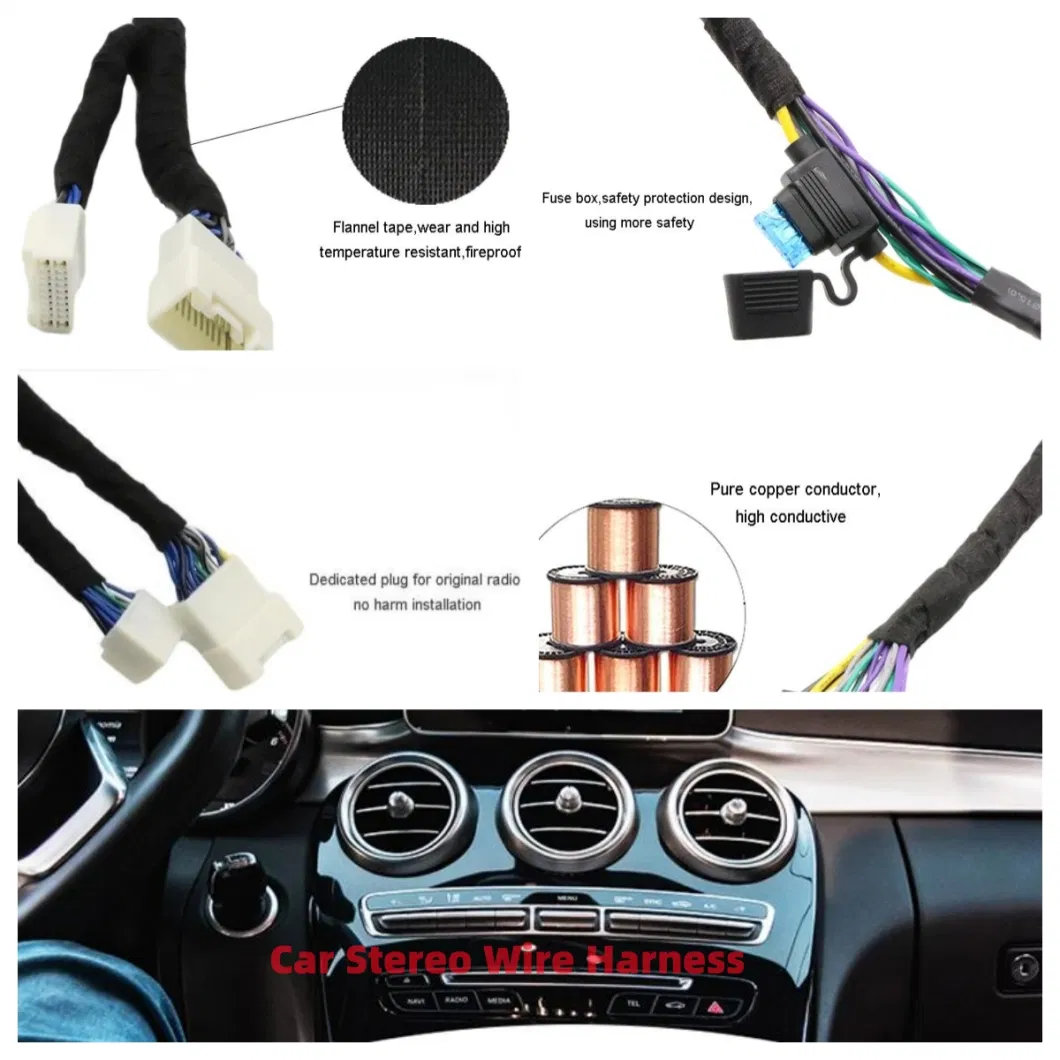 Custom Car DSP Amplifier Cable Professional Car Audio Radio Wiring Harness for Mitsubishi